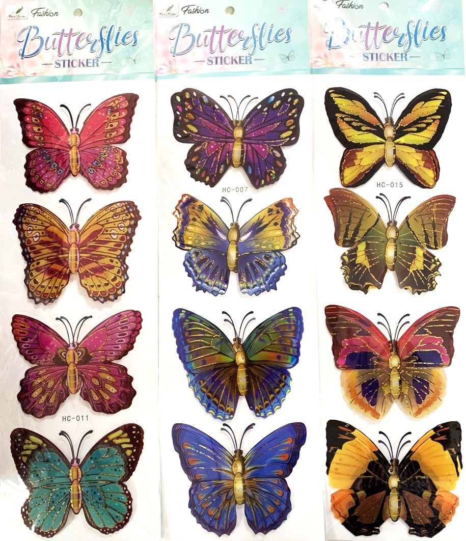 Наліпки Метелики великі 42*12,5 см (20 шт/уп) HC (37) Імпорт