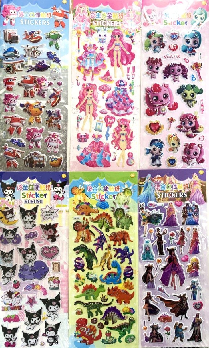 Наліпки Великі з розмальовкою 34.5*13.5 см (20 шт/уп) BK (RS-0257) Імпорт