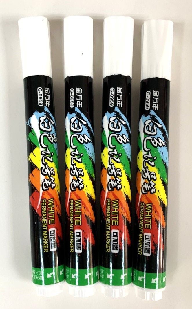 Маркер перманентний білий, товстий (10 шт/уп) G-0959 GENVANA