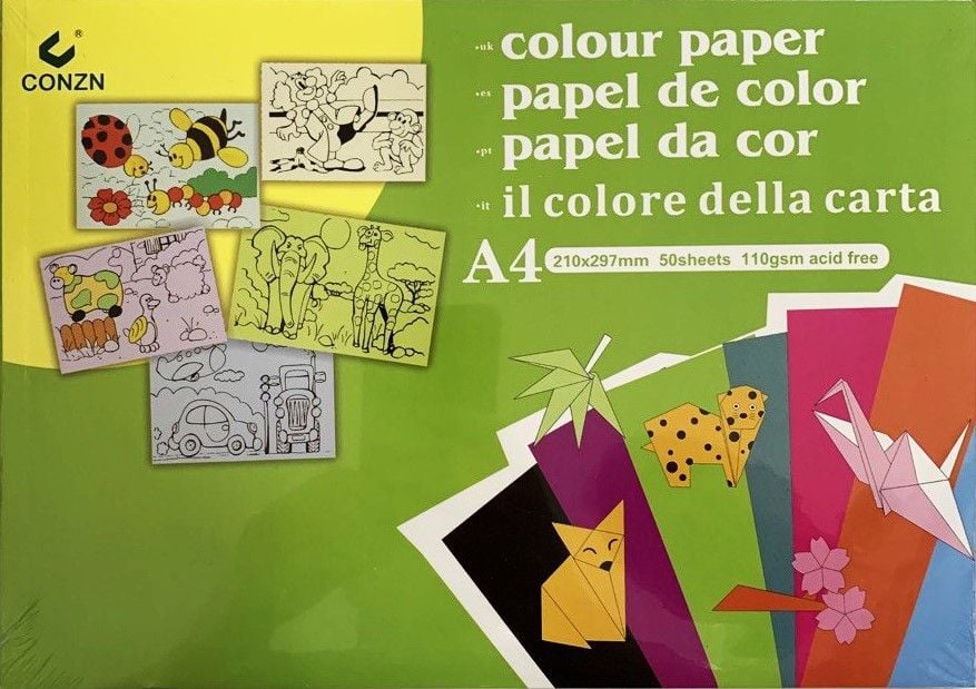 Папір для орігамі кольоровий А4 50арк 600107 Eno Greeting