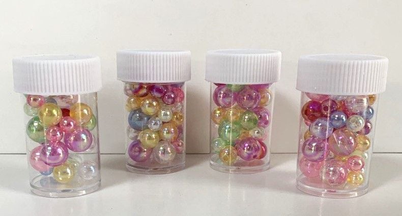 Круглі перламутрові намистини кольорові (12 бан/уп) 1465-10 AIHAO