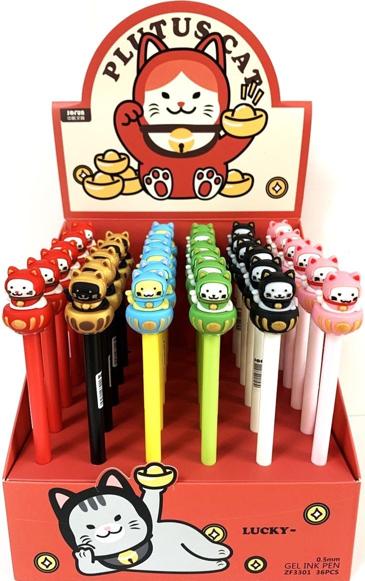 Ручка гелева Plutuscat синя (36 шт/уп) ZF3301 SOFUN