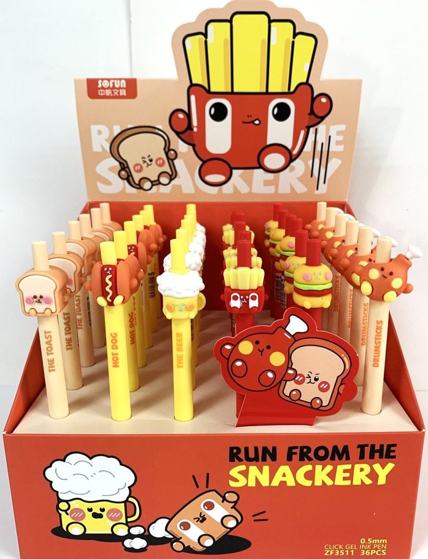 Ручка гелева автомат Snackery синя (36 шт/уп) ZF3511 SOFUN