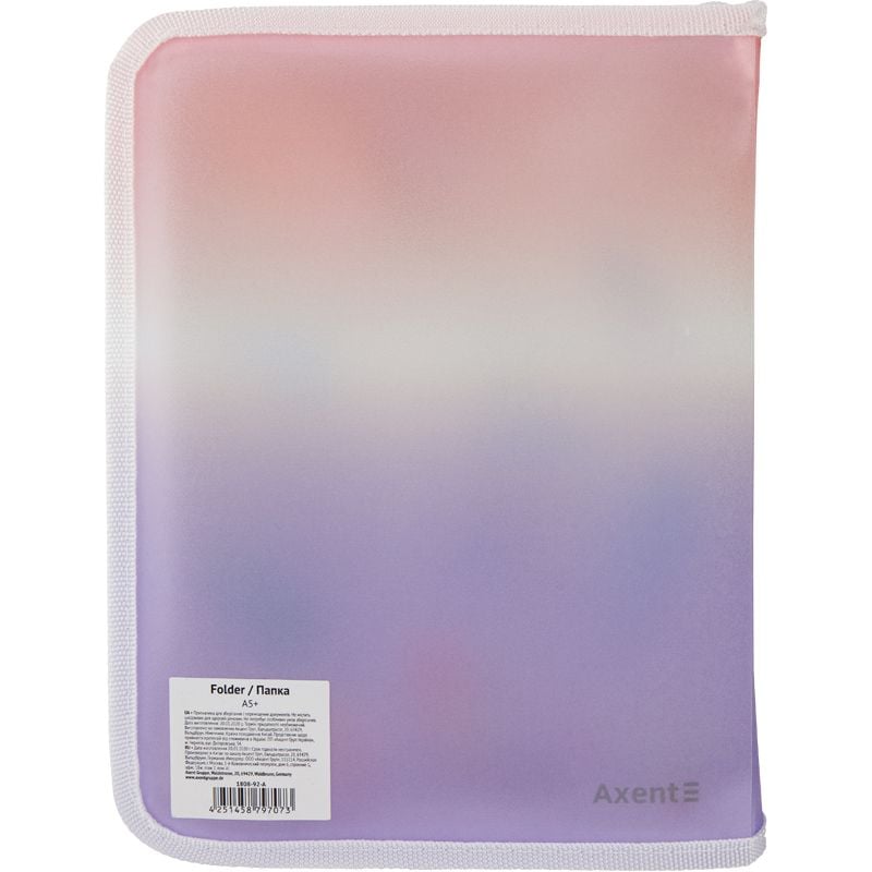 Папка на блискавці A5+ Colourful Feather 02 (12 шт/уп) 1808-92 Axent