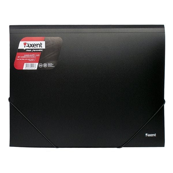 Папка на гумках А3 чорна 1506-01 Axent