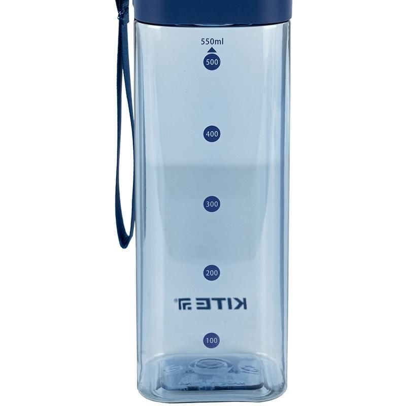 Пляшечка для води квадратна 550 мл блакитна K24-1209-1 Kite