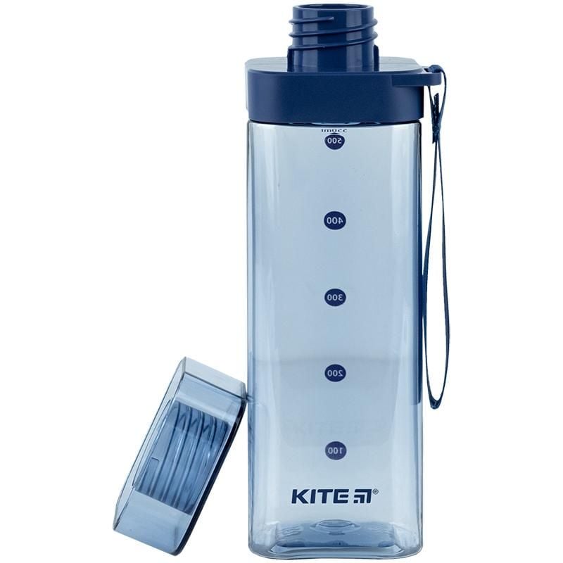 Пляшечка для води квадратна 550 мл блакитна K24-1209-1 Kite