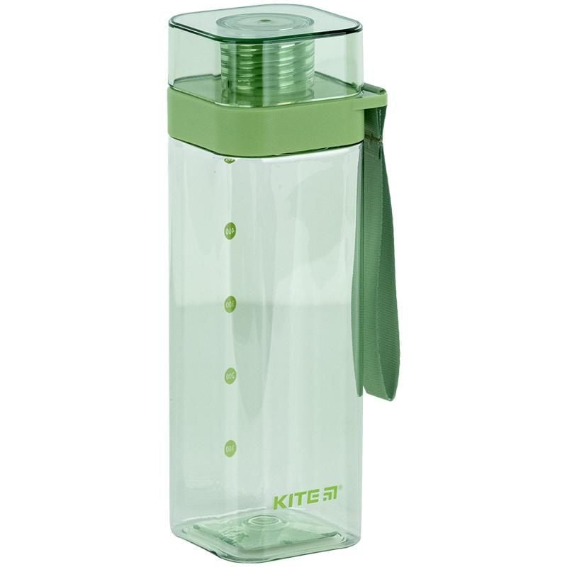 Пляшечка для води квадратна 550 мл зелена K24-1209-2 Kite