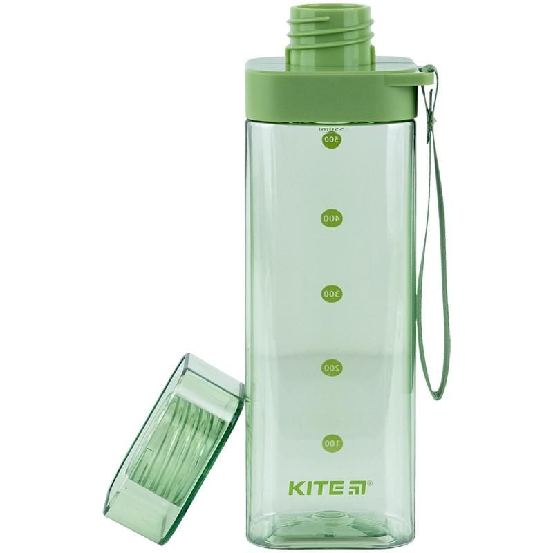 Пляшечка для води квадратна 550 мл зелена K24-1209-2 Kite