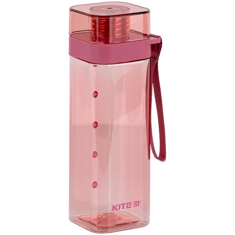 Пляшечка для води квадратна 550 мл рожева K24-1209-3 Kite