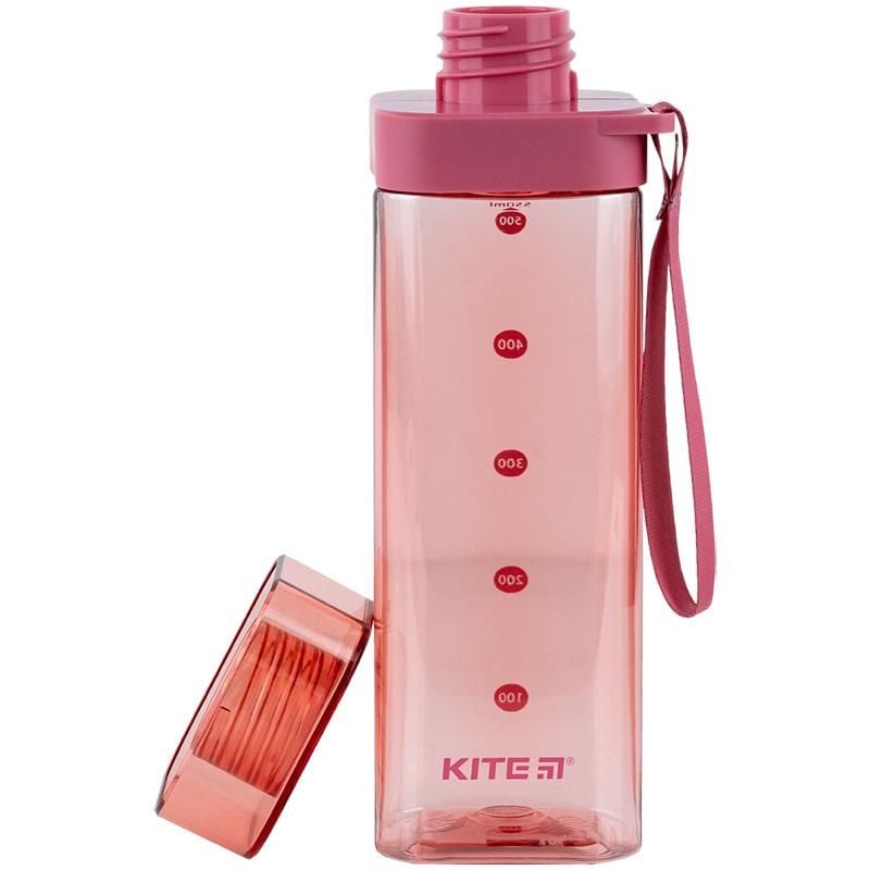 Пляшечка для води квадратна 550 мл рожева K24-1209-3 Kite