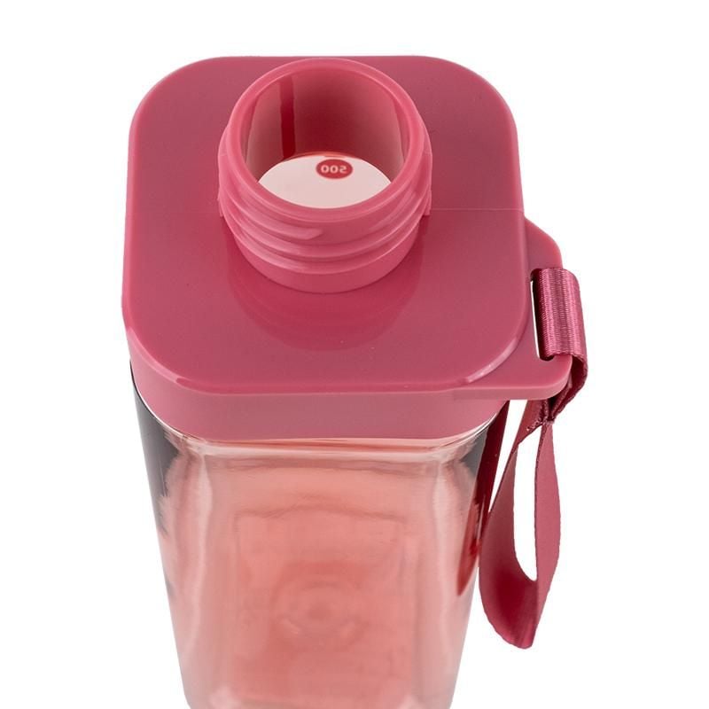 Пляшечка для води квадратна 550 мл рожева K24-1209-3 Kite